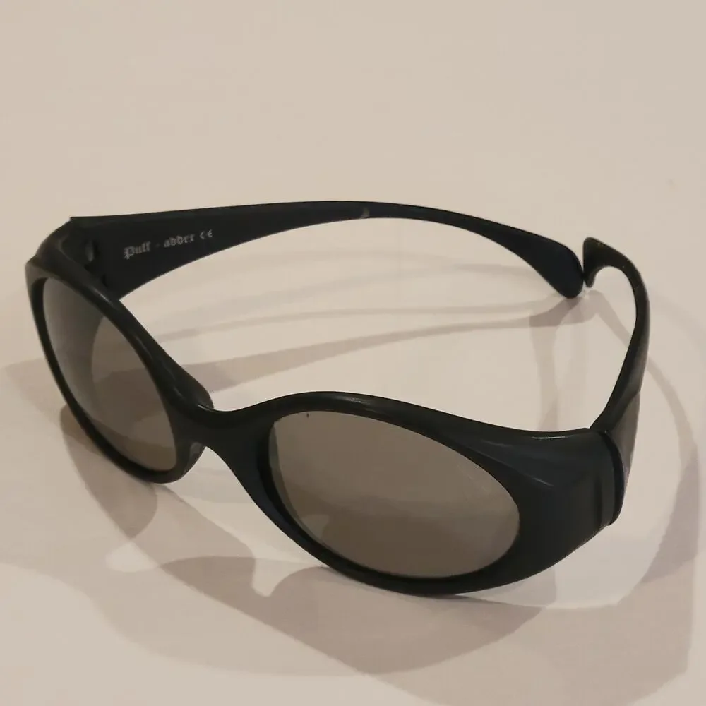 Vintage Bolle Puff Adder Sunglasses Wrap Made in France Black